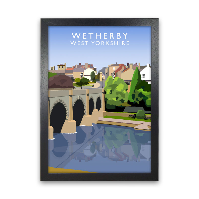 Wetherby West Yorkshire Travel Art Print by Richard O'Neill, Framed Wall Art Black Grain
