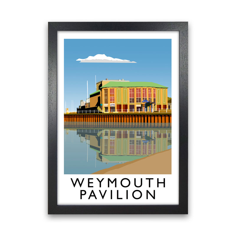 Weymouth Pavilion Travel Art Print by Richard O'Neill, Framed Wall Art Black Grain