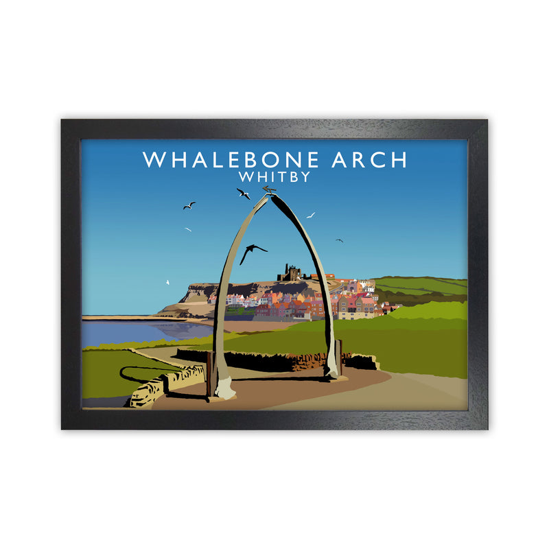 Whalebone Arch Whitby Art Print by Richard O'Neill, Framed Wall Art Black Grain
