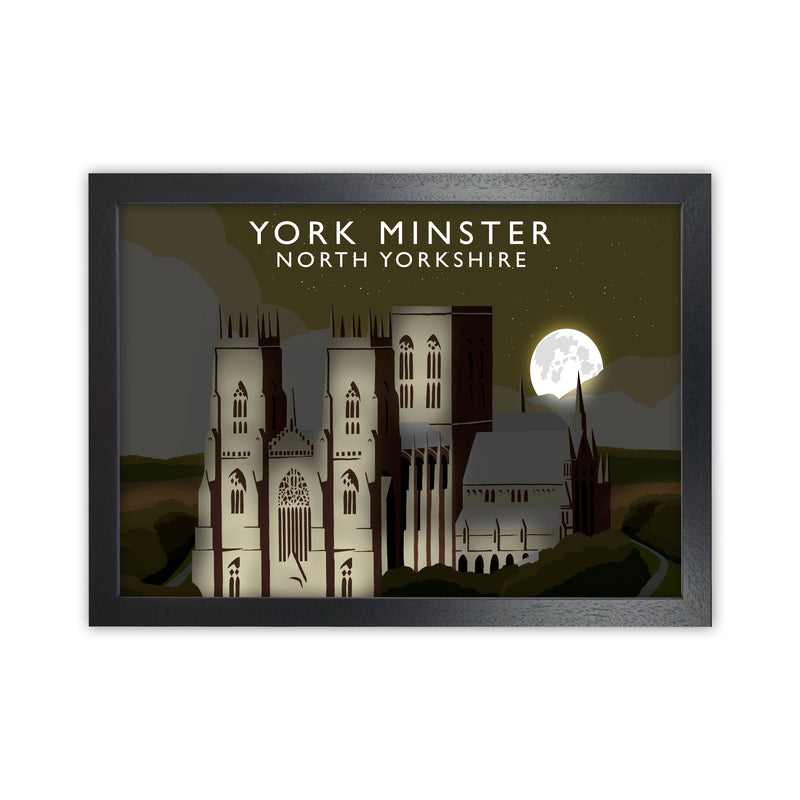 York Minster Framed Digital Art Print by Richard O'Neill Black Grain