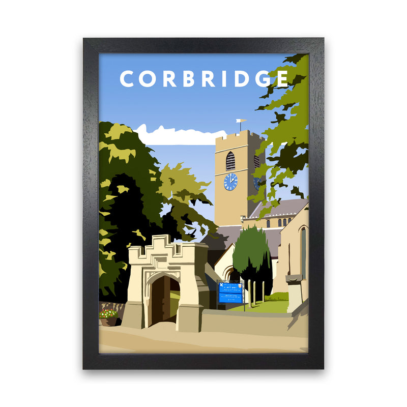 Corbridge Framed Digital Art Print by Richard O'Neill Black Grain