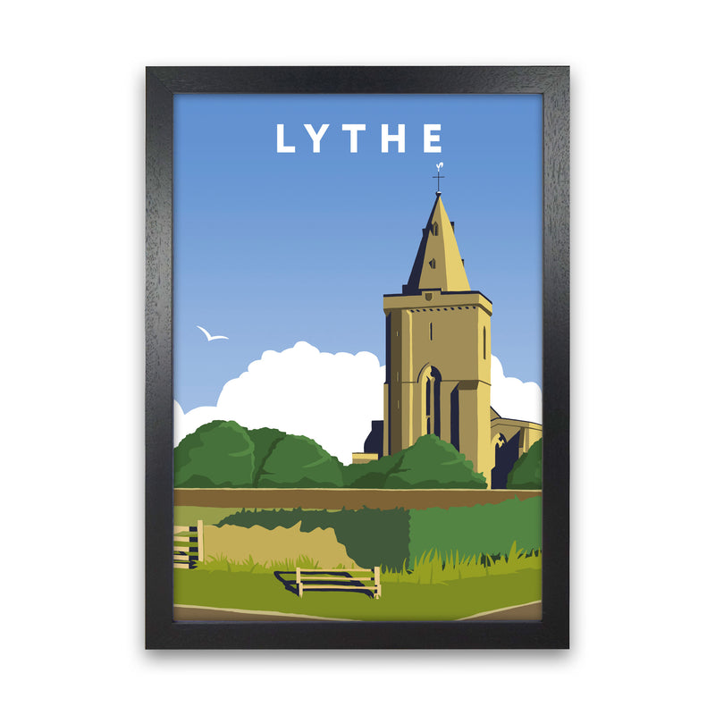 Lythe Travel Art Print by Richard O'Neill, Framed Wall Art Black Grain