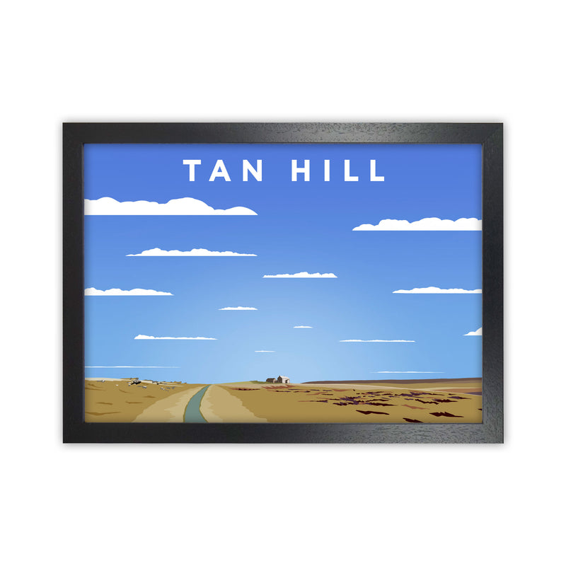 Tan Hill Digital Art Print by Richard O'Neill, Framed Wall Art Black Grain
