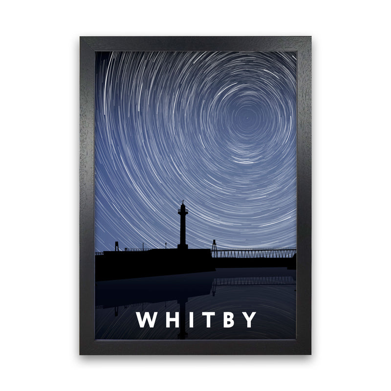 Whitby Digital Art Print by Richard O'Neill, Framed Wall Art Black Grain