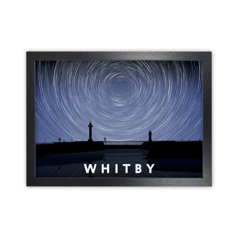 Whitby Digital Art Print by Richard O'Neill, Framed Wall Art Black Grain