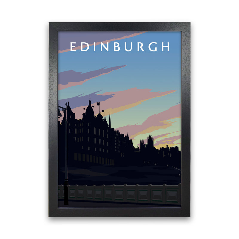 Edinburgh Art Print by Richard O'Neill Black Grain