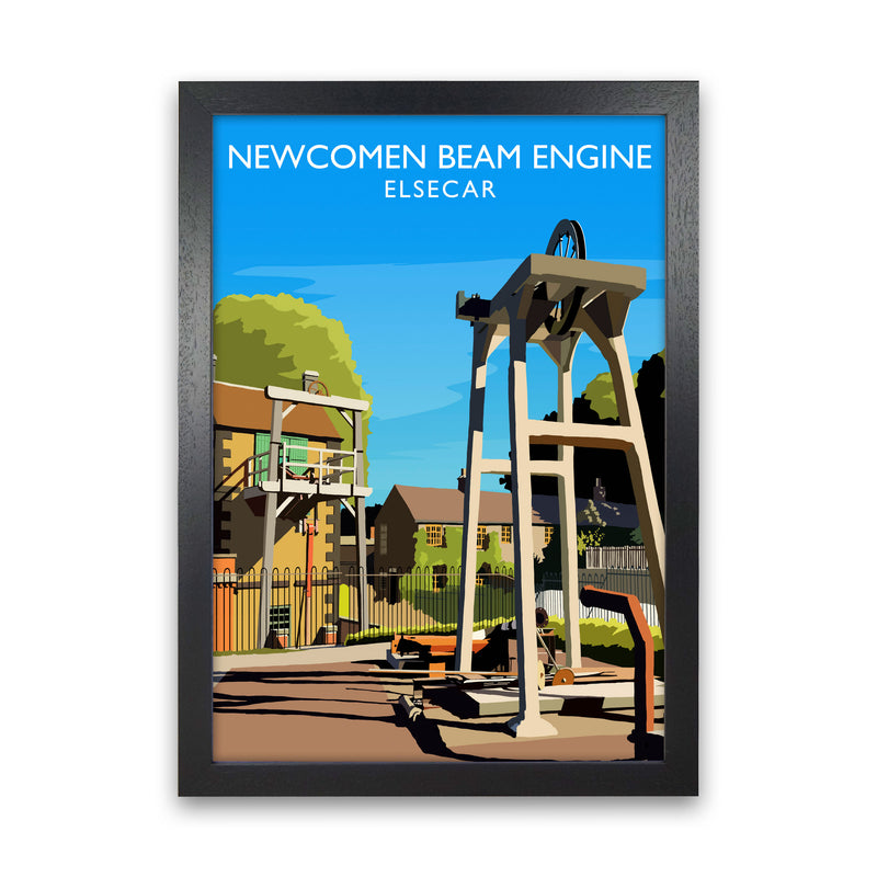 Newcomen Beam Engine portrait by Richard O'Neill Black Grain