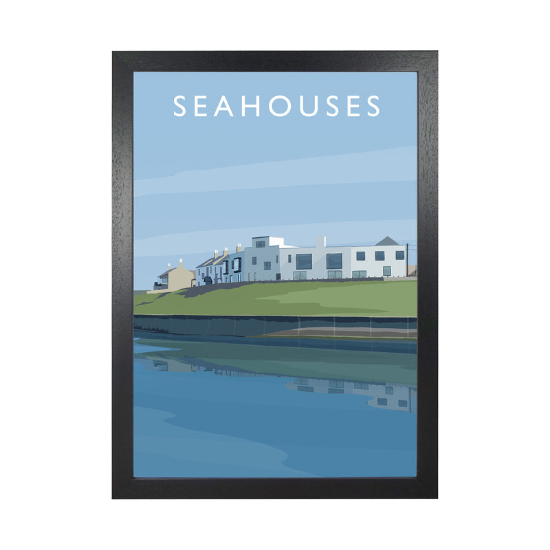 Seahouses 2 portrait by Richard O'Neill Black Grain