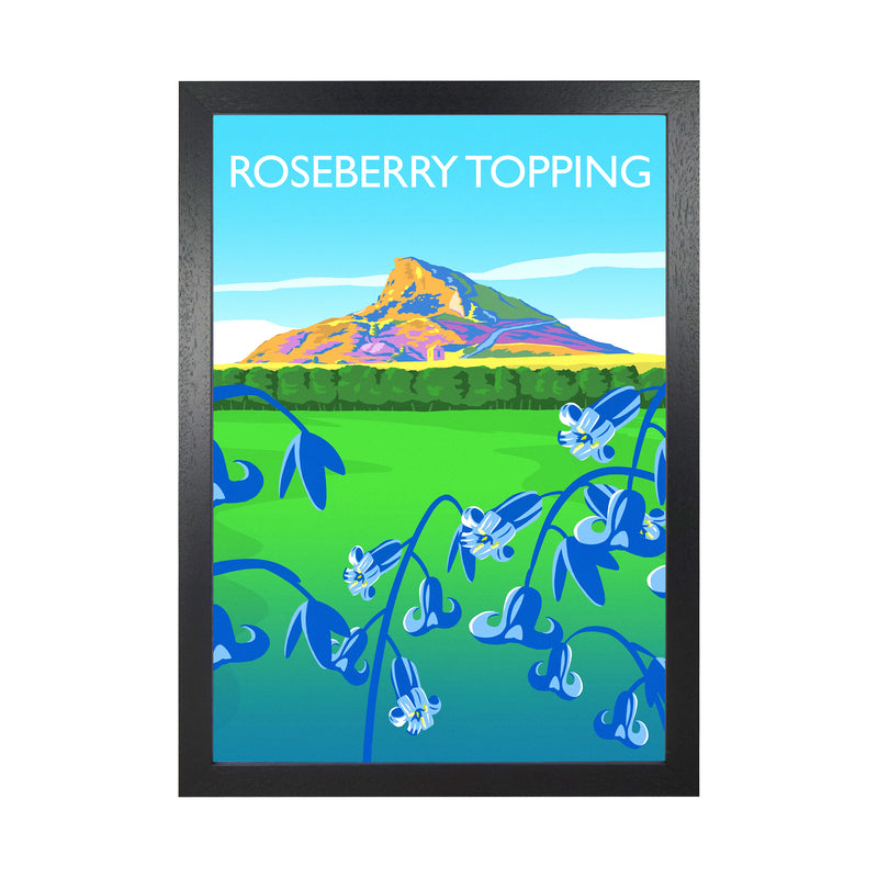 Roseberry Topping (bluebells) portrait by Richard O'Neill Black Grain