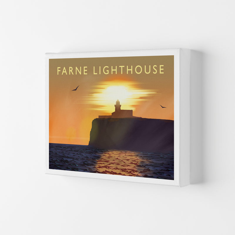 Farne Lighthouse Travel Art Print by Richard O'Neill Canvas