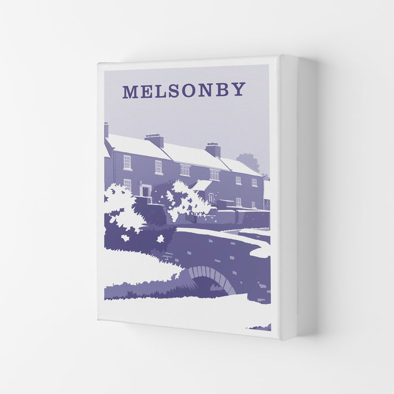 Melsonby (Snow) Portrait Travel Art Print by Richard O'Neill Canvas
