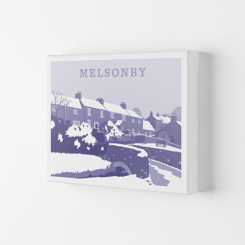 Melsonby (Snow) Travel Art Print by Richard O'Neill Canvas