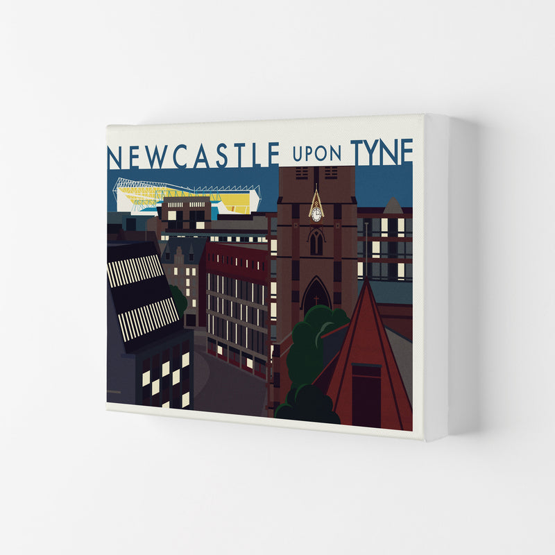 Newcastle upon Tyne 2 (Night) landscape Travel Art Print by Richard O'Neill Canvas