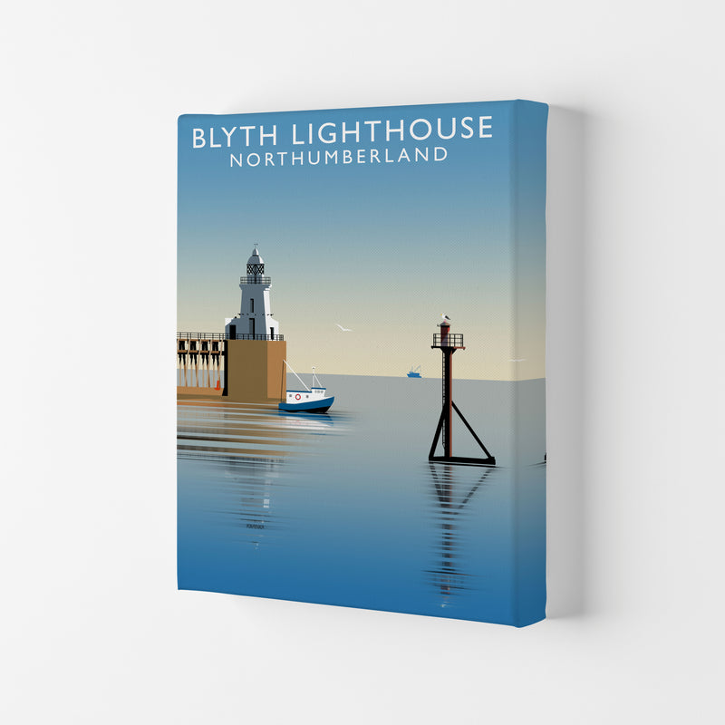 Blyth Lighthouse Northumberland Art Print by Richard O'Neill Canvas