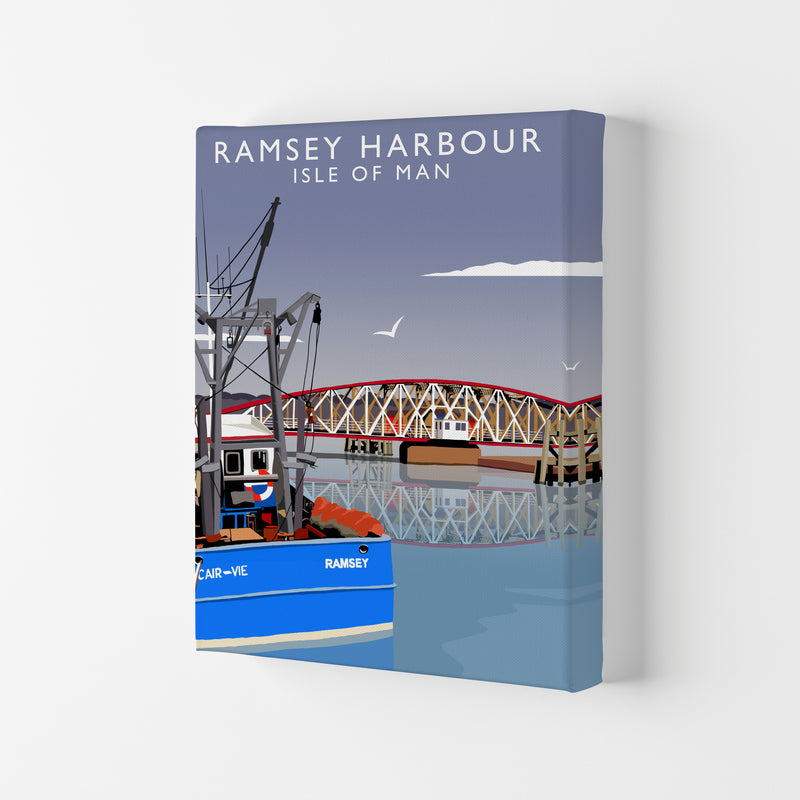 Ramsley Harbour Isle of Man Art Print by Richard O'Neill Canvas