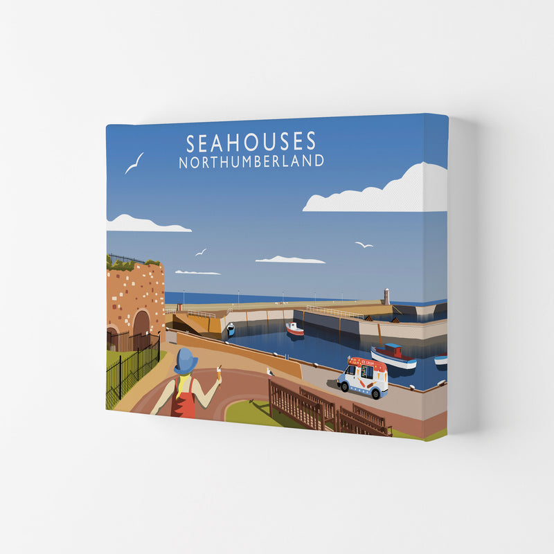 Seahouses Northumberland Framed Digital Art Print by Richard O'Neill Canvas