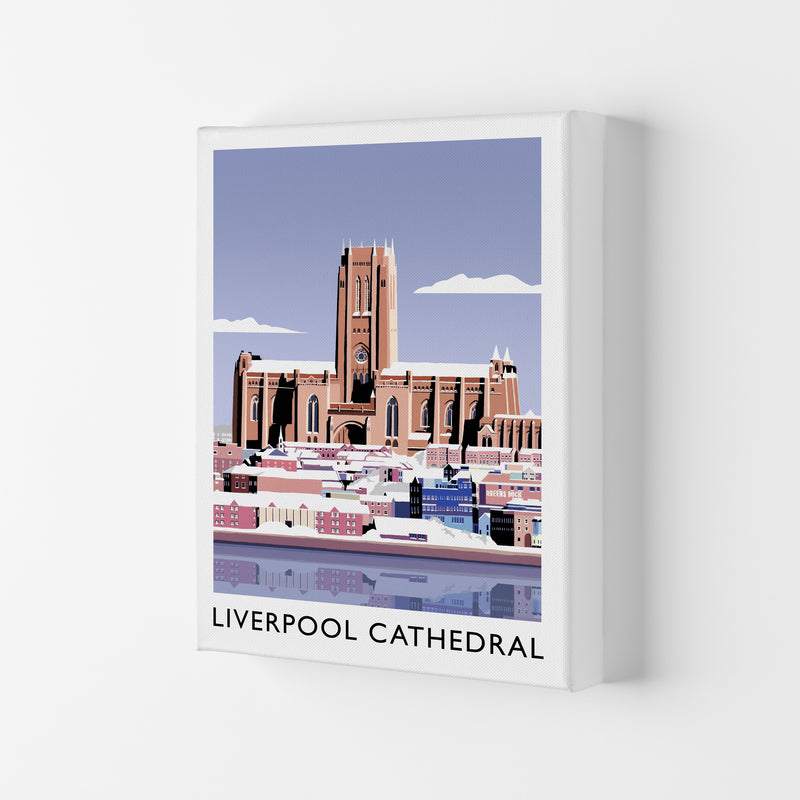 Liverpool Cathedral In Snow Portrait by Richard O'Neill Canvas