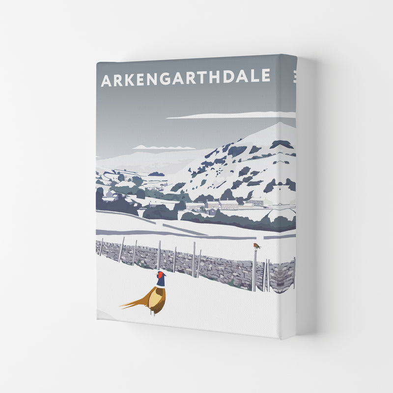 Arkengarthdale In Snow Portrait by Richard O'Neill Canvas