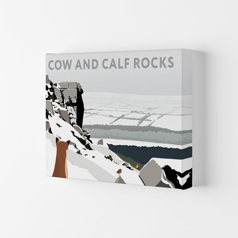 Cow And Calf Rocks In Snow by Richard O'Neill Canvas