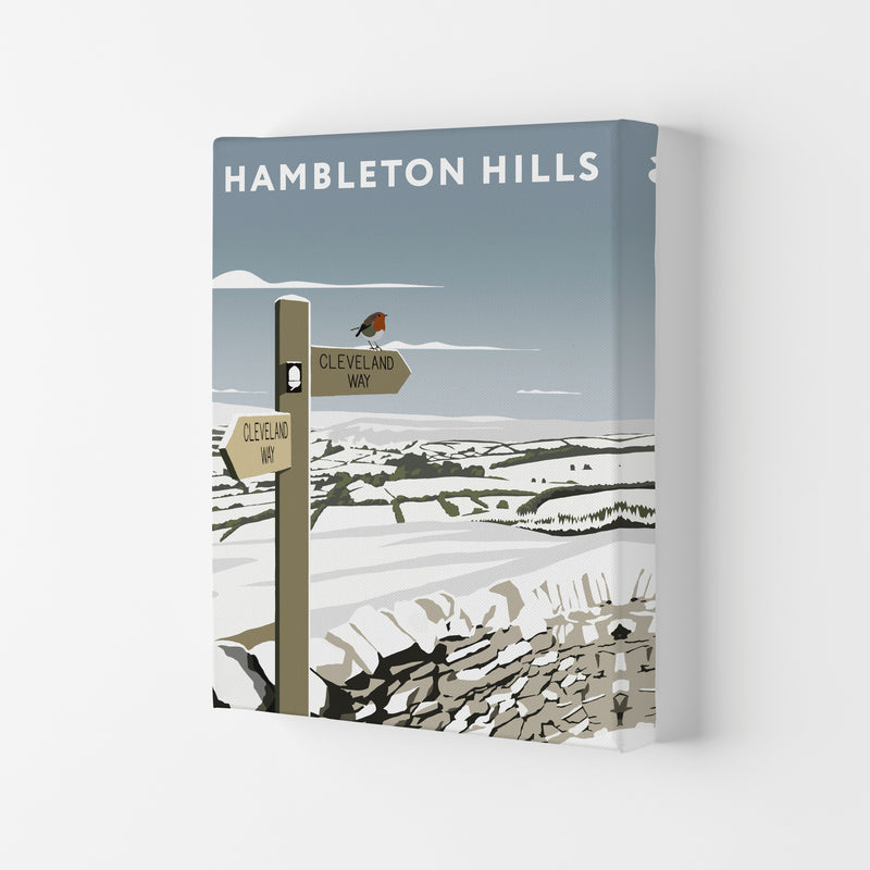 Hambleton Hills In Snow Portrait by Richard O'Neill Canvas