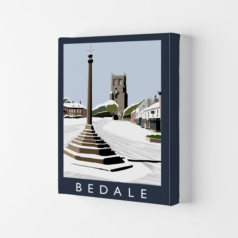 Bedale In Snow Portrait by Richard O'Neill Canvas