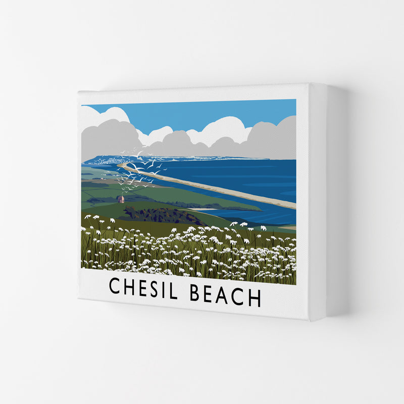 Chesil Beach Framed Digital Art Print by Richard O'Neill Canvas