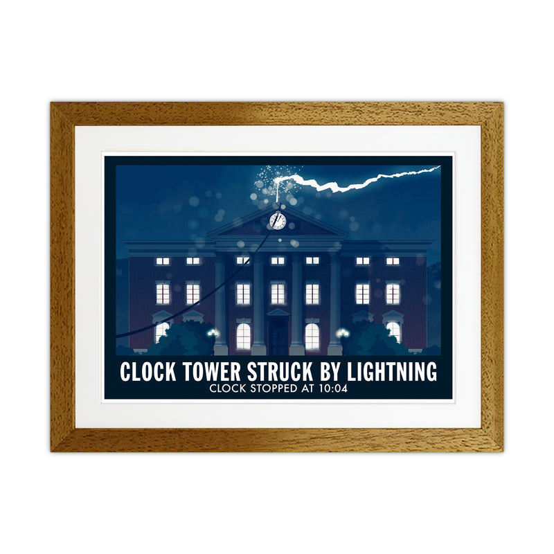 Clock Tower Struck By Lightning Art Print by Richard O'Neill Oak Grain