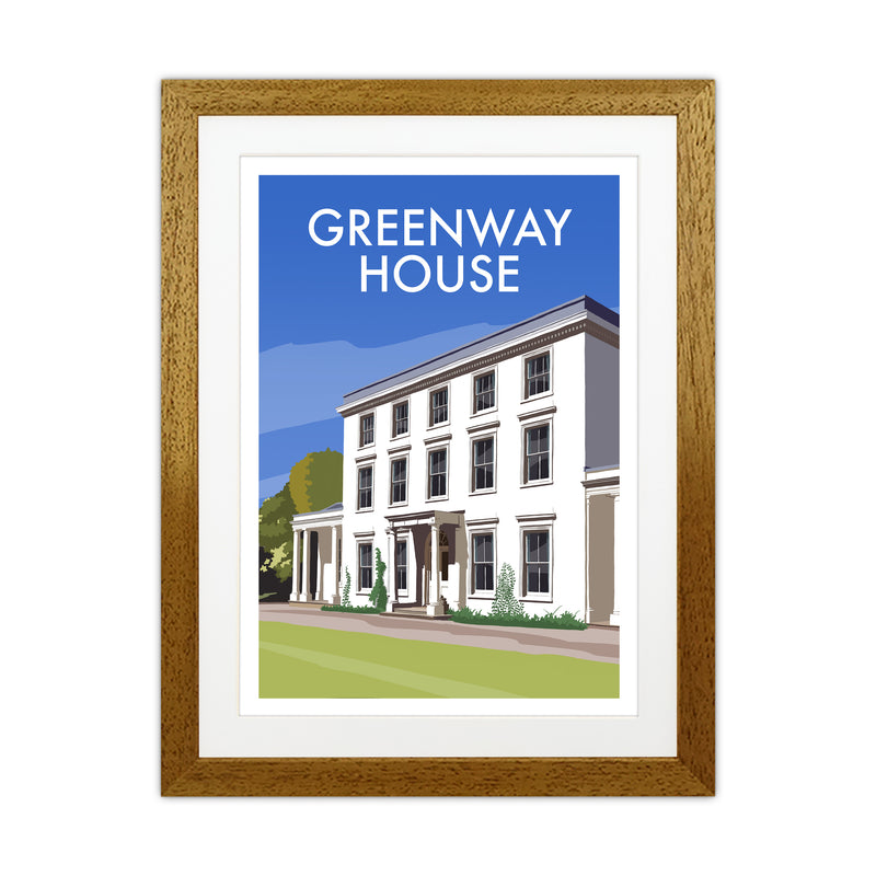 Greenway House Portrait Art Print by Richard O'Neill Oak Grain