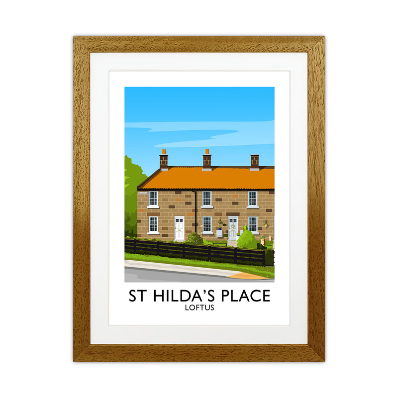 St Hilda's Place Portrait Art Print by Richard O'Neill Oak Grain