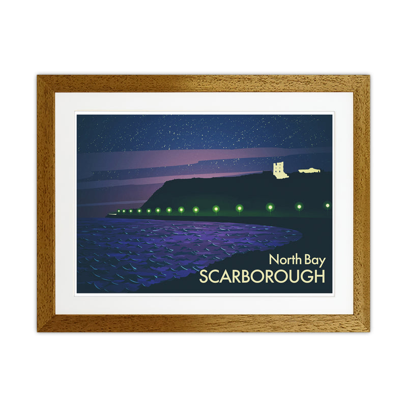 North Bay Scarborough (Night) Art Print by Richard O'Neill Oak Grain