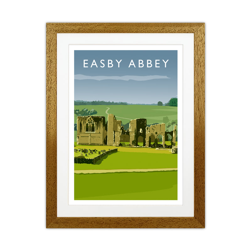 Easby Abbey Portrait Art Print by Richard O'Neill Oak Grain