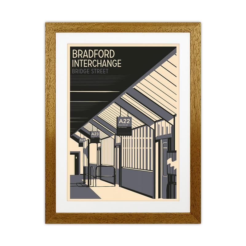 Bradford Interchange, Bridge Street portrait Travel Art Print by Richard O'Neill Oak Grain