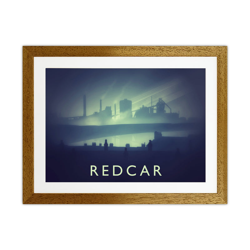 Redcar (night) Travel Art Print by Richard O'Neill Oak Grain