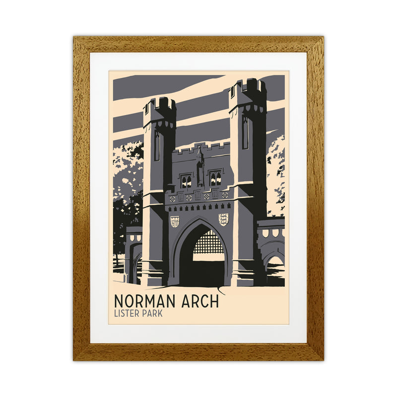 Norman Arch, Lister Park Travel Art Print by Richard O'Neill Oak Grain