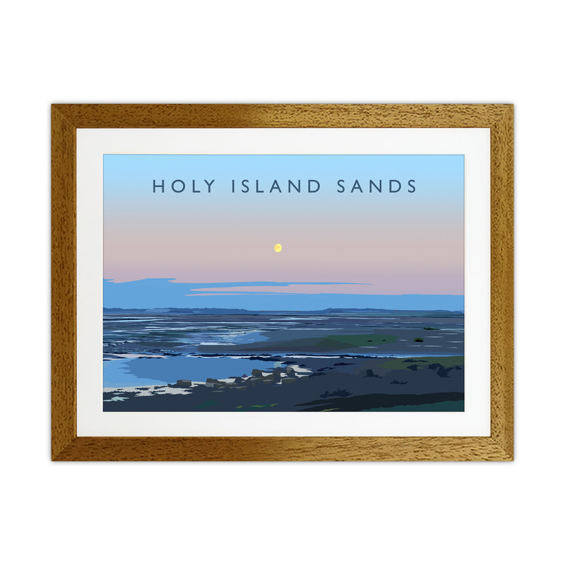 Holy Island Sands Travel Art Print by Richard O'Neill Oak Grain