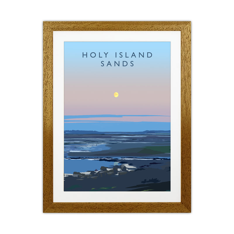 Holy Island Sands portrait Travel Art Print by Richard O'Neill Oak Grain