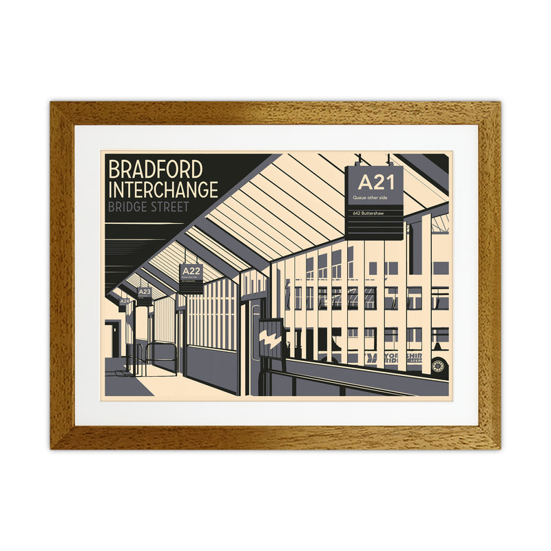 Bradford Interchange, Bridge Street Travel Art Print by Richard O'Neill Oak Grain