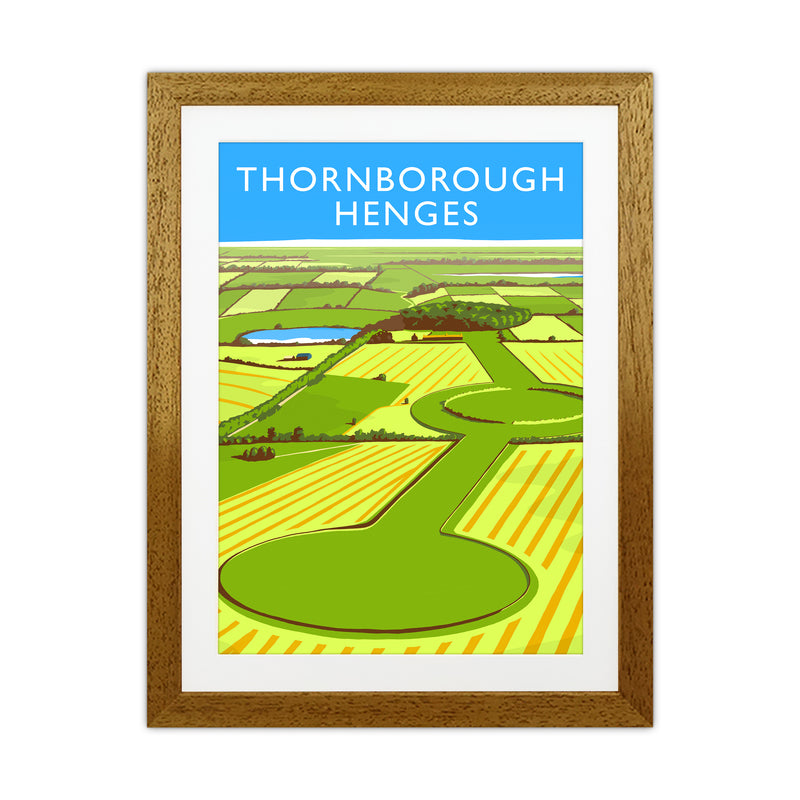 Thornborough Henges portrait Travel Art Print by Richard O'Neill Oak Grain