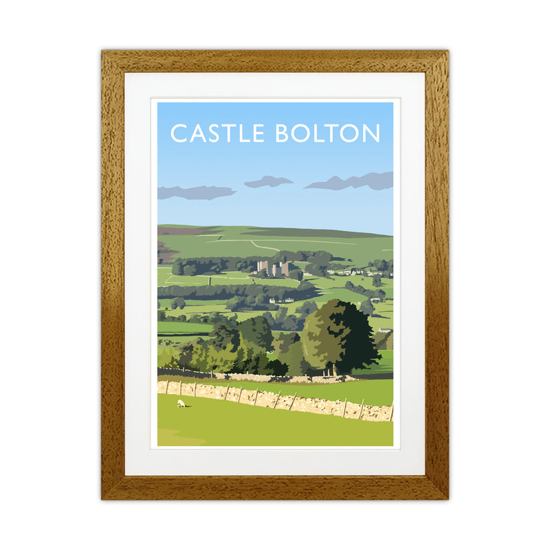 Castle Bolton Portrait Travel Art Print by Richard O'Neill Oak Grain