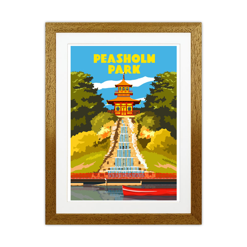 Peasholm Park Travel Art Print by Richard O'Neill Oak Grain