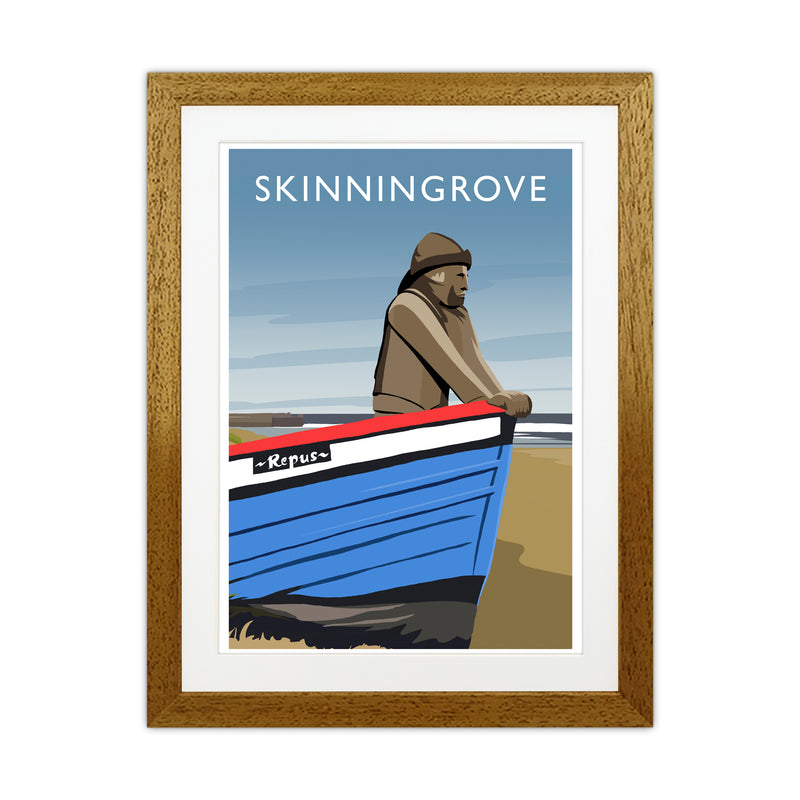 Skinningrove Portrait Travel Art Print by Richard O'Neill Oak Grain