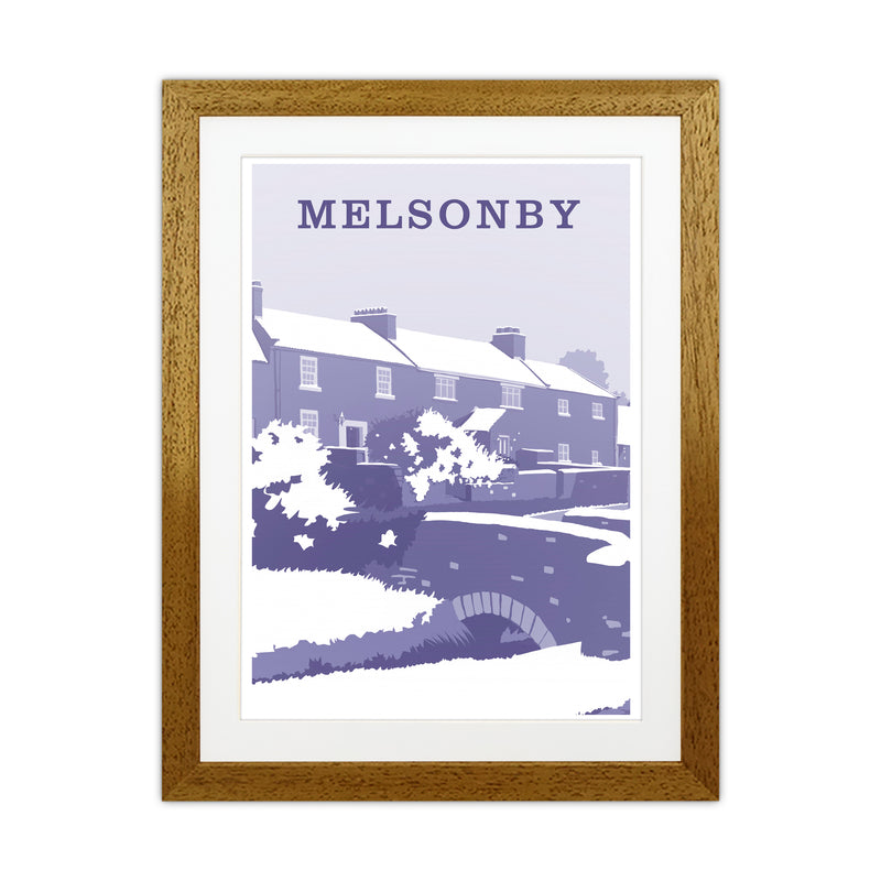 Melsonby (Snow) Portrait Travel Art Print by Richard O'Neill Oak Grain