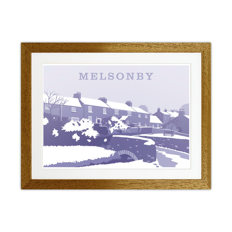 Melsonby (Snow) Travel Art Print by Richard O'Neill Oak Grain
