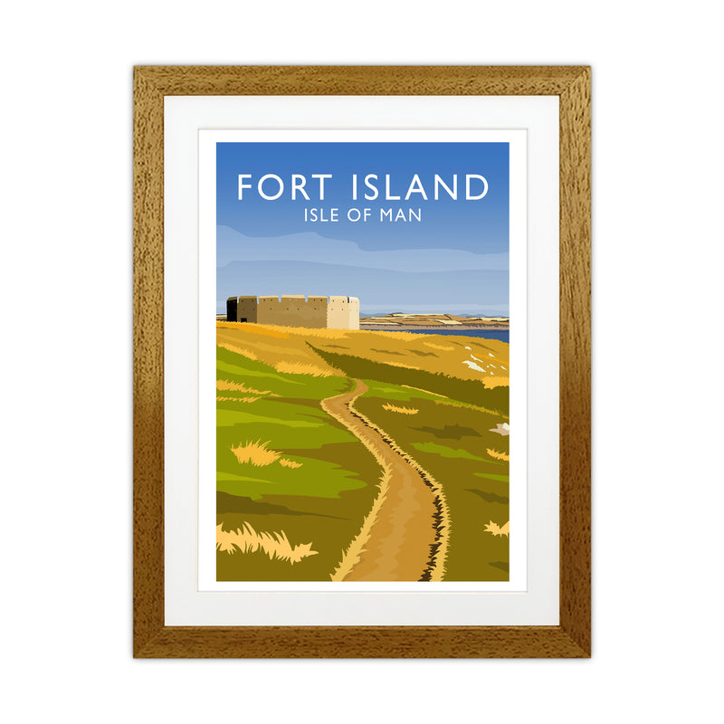 Fort Island portrait Travel Art Print by Richard O'Neill Oak Grain