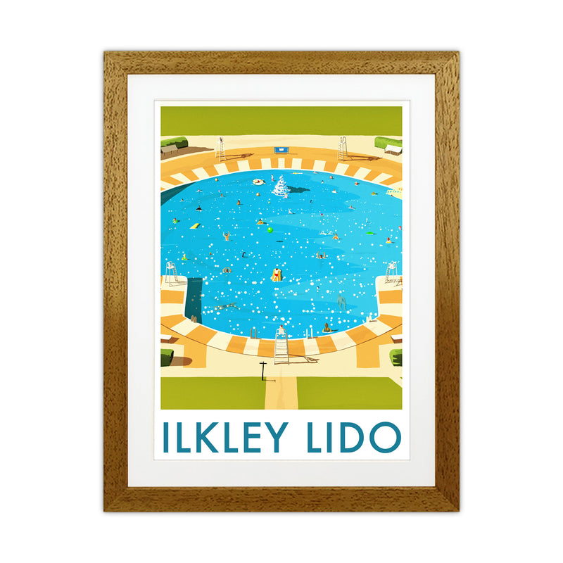 Ilkley Lido portrait Travel Art Print by Richard O'Neill Oak Grain