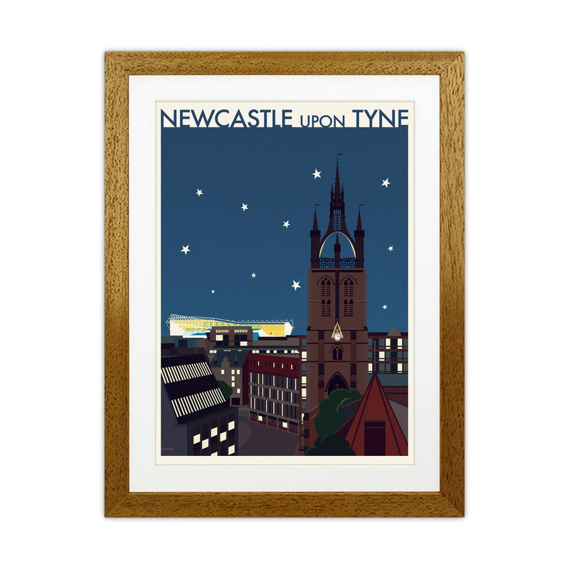 Newcastle upon Tyne 2 (Night) Travel Art Print by Richard O'Neill Oak Grain