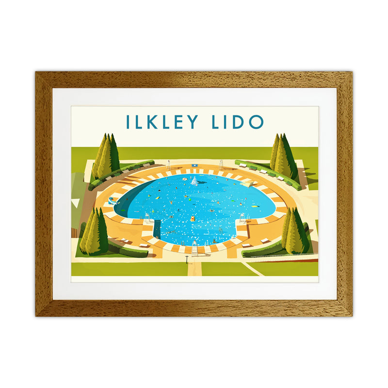 Ilkley Lido Travel Art Print by Richard O'Neill Oak Grain