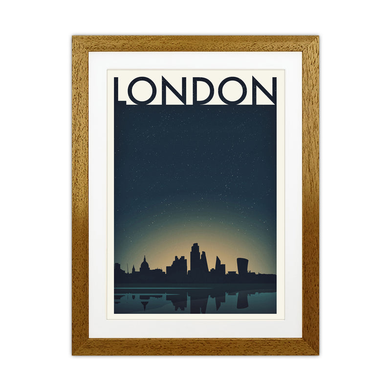 London 4 (Night) Travel Art Print by Richard O'Neill Oak Grain