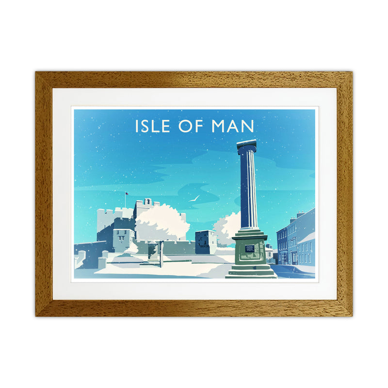 Isle Of Man (Snow) Travel Art Print by Richard O'Neill Oak Grain