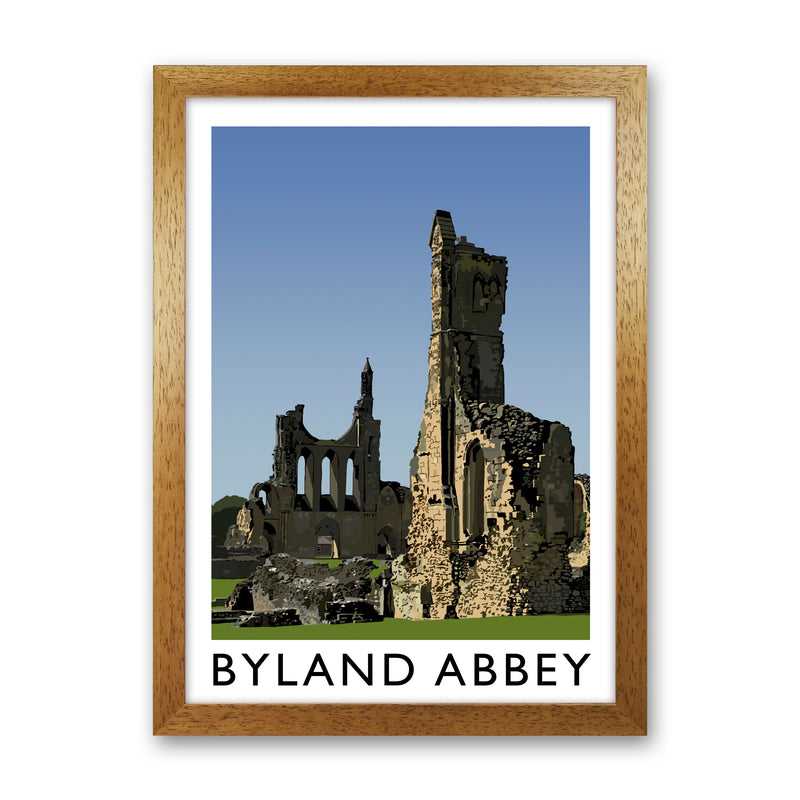 Byland Abbey Framed Digital Art Print by Richard O'Neill Oak Grain